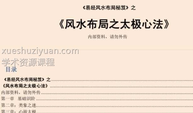 易经风水布局秘笈之《风水布局之太极心法》插图 易经风水布局秘笈之《风水布局之太极心法》插图