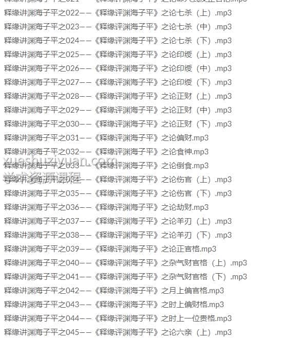 王释缘讲《渊海子平》录音大合集98个文件插图