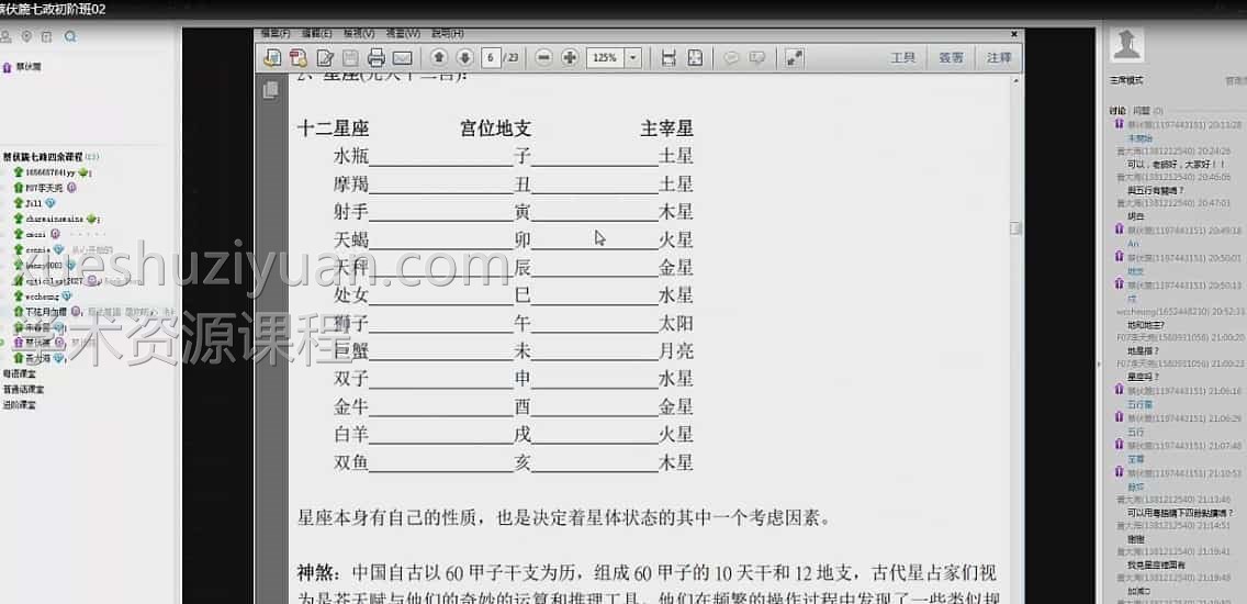 蔡伏虎七政四余初级班视频8集+讲义插图