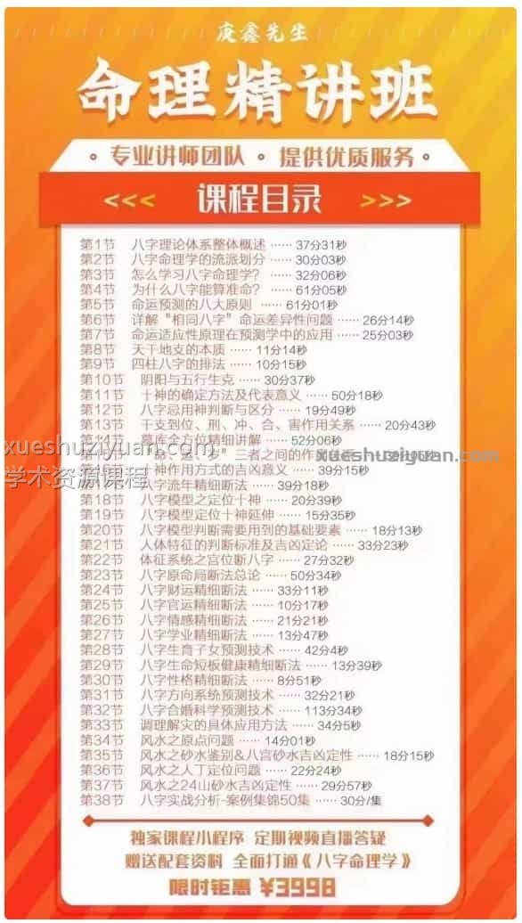 吕文艺弟子庚鑫老师八字命理精讲班课程37集+八字实战分析案例集锦75集插图