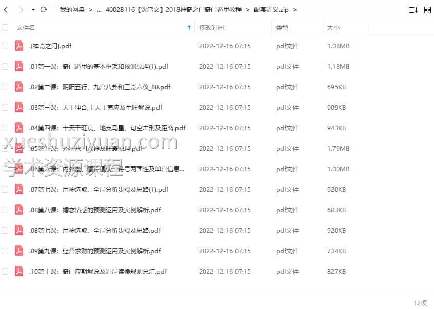 【沈鸣文】2018神奇之门奇门遁甲教程讲义文集+录音百度盘下载插图