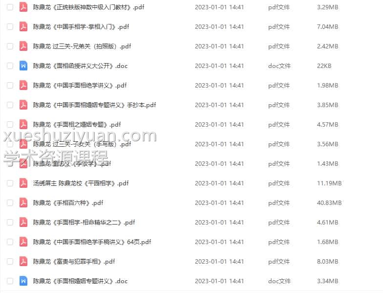 陈鼎龙手面相绝学书籍整理34份合集插图
