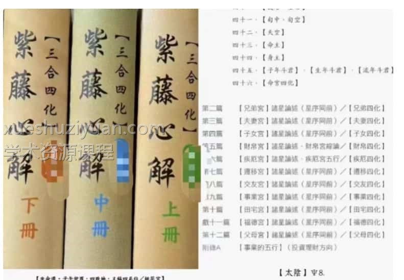 南风阁李谯紫藤心解专业版 台湾专业的紫薇斗数书籍pdf 1-3册插图