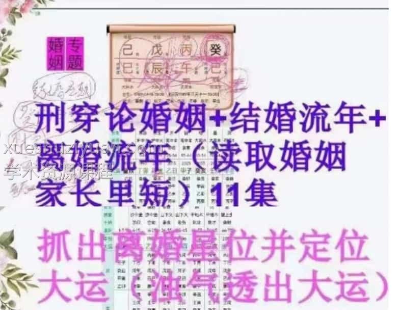 金镖门于诚老师专论婚姻+结婚流年+离婚流年（读取婚姻家长里短）高清10集视频插图