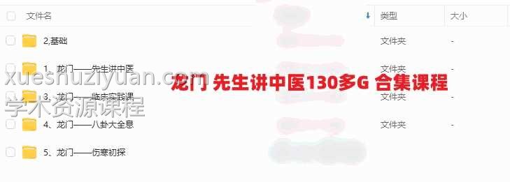 龙门 先生讲中医130多G 合集课程插图