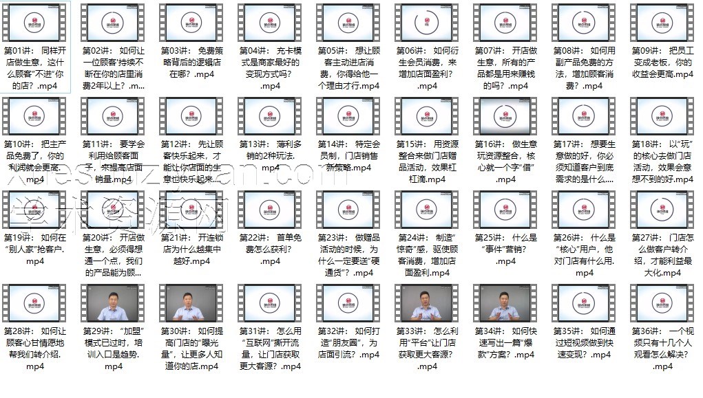门店获客技巧】曾平老师实体店36个获客高招，让你撕开流量、快速变现36节视频课程 875MB插图