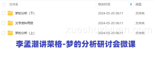 李孟潮讲荣格-梦的分析研讨会微课插图